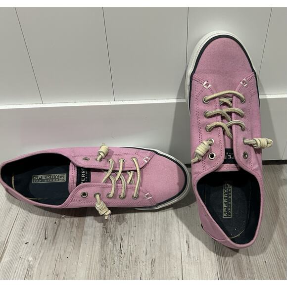 Sperry Top-Sider Women’s 9M Canvas Purple Slip On -Lace Up Casual Boat Sneakers - Picture 5 of 12